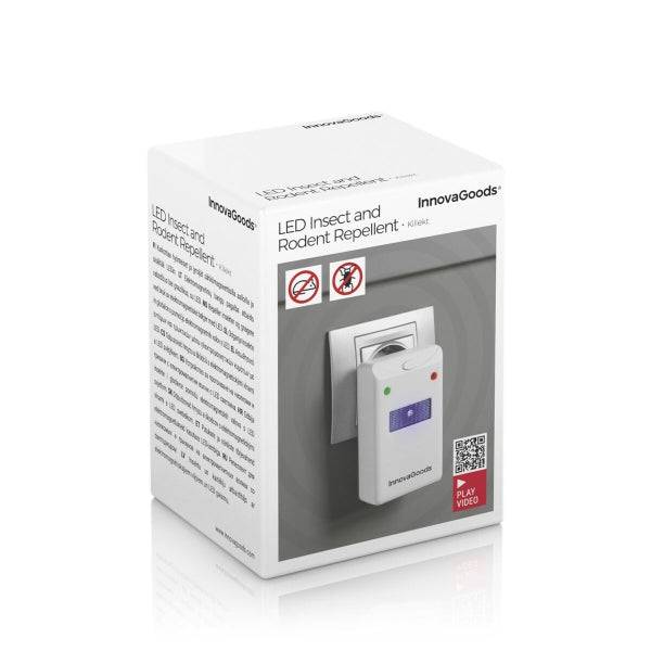 Ambalajul aparatului Împotriva Insectelor și Rozătoarelor cu LED Killekt Inovamarket, cu descriere detaliată și imagine de produs.