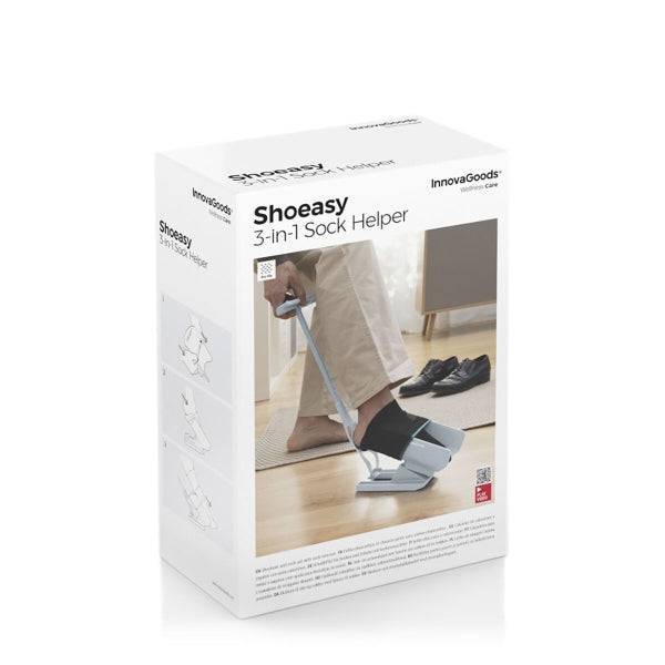 Ambalaj produs Shoeasy Inovamarket 3-în-1 pentru încălțat și descălțat, ideal pentru vânzare online în categoria Shoe Horns