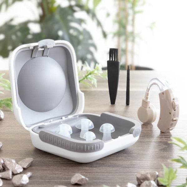 Set complet Welzy cu dispozitiv audio portabil, adaptoare din silicon, husă, perie și betișor de curățare, pentru întreținere eficientă