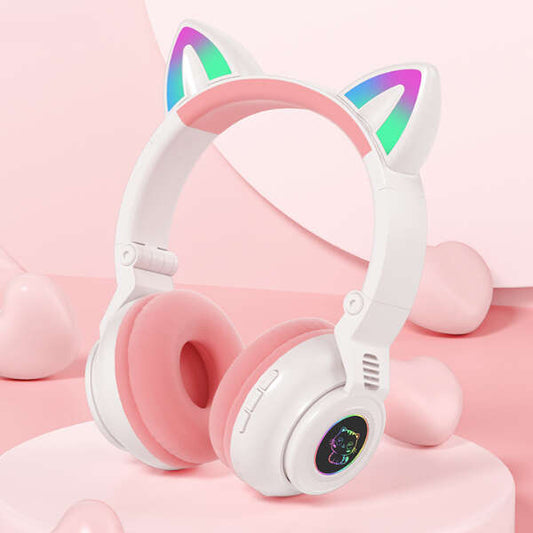 Casti Bluetooth Kitty cu Design de Urechi de Pisica si Sunet Stereo HD - Inovamarket