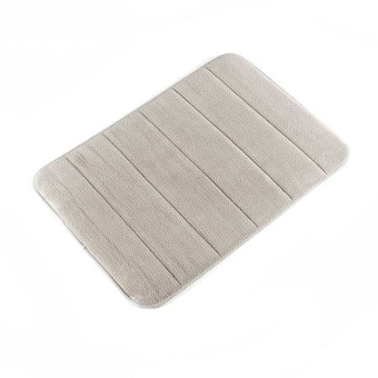 Covoraș de Baie Viscoelastic Puffeet Inovamarket dreptunghiular, culoare gri deschis, cu design simplu și elegant pentru baie.