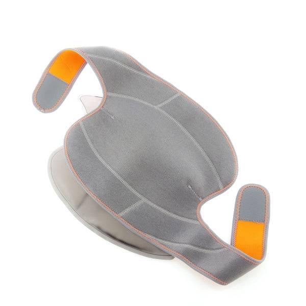 Genunchiera cu gel Inovamarket desfăcută complet, prezentând designul ergonomic și benzile velcro reglabile.