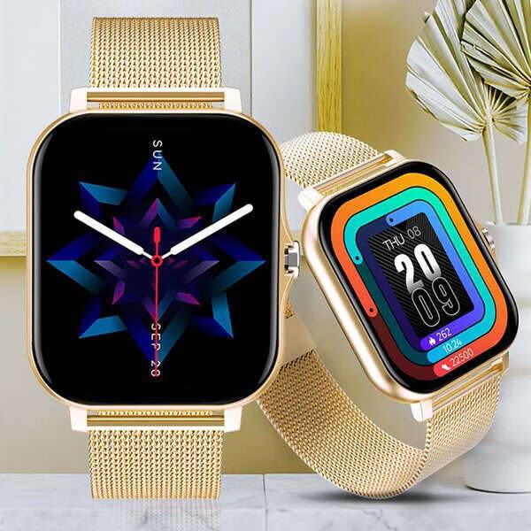 Smartwatch Goldson-Luxe cu Ecran 1.81", Rezistent la Apă IP67, Funcții Sănătate și Notificări