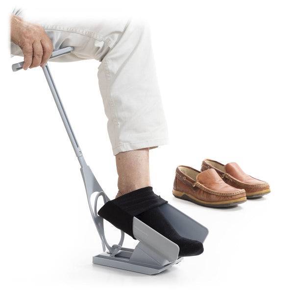 Utilizare Shoeasy Inovamarket pentru încălțarea șosetelor, dispozitiv ergonomic și antiderapant pentru confort zilnic