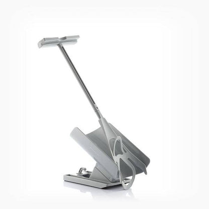Vedere laterală a dispozitivului Shoeasy Inovamarket, multifuncțional pentru șosete și pantofi, din plastic durabil