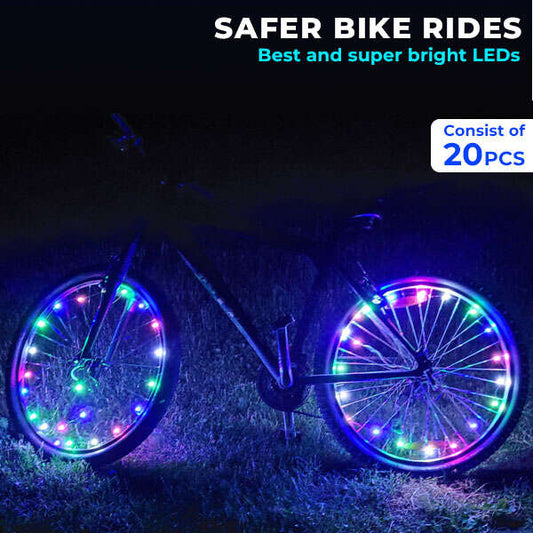 Koshing Set 2.2m Roți Bicicletă Lumini LED RGB (3 Baterii AAA) - Inovamarket