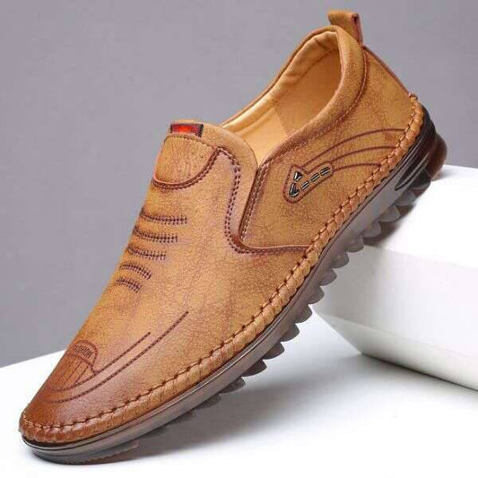 Pantofi Loafers Nicholas 39-45 Ocre-Maronii cu Talpă Oxford stabilă