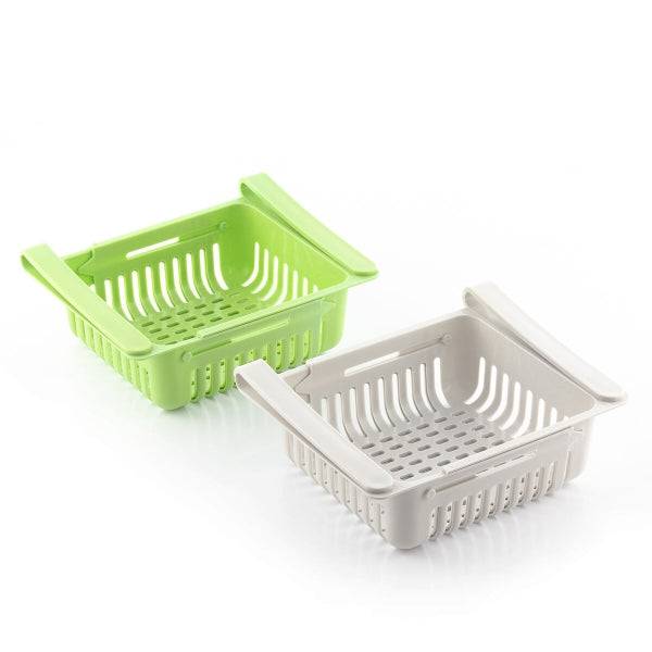 Organizatoare de frigider Friwer Inovamarket în culori verde și alb, ideale pentru compartimentarea alimentelor în frigider