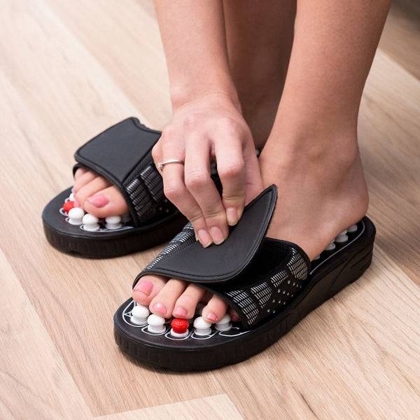 Papuci cu Acupunctură Slicu Inovamarket ajustabili, oferiți confort personalizat și stimulare prin puncte de presiune.