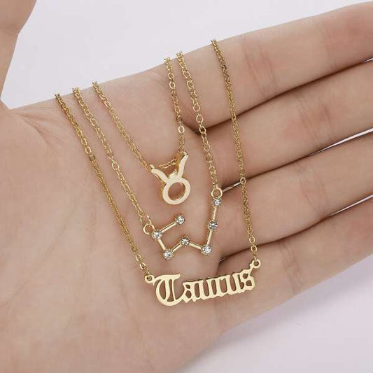 Set de 3 Coliere Zodiacale Elegante Astrea pentru a - ți Arăta Semnul Zodiacal - Inovamarket