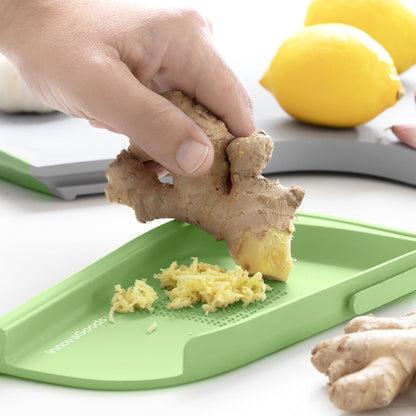 Tocător reversibil multifuncțional Reblok Inovamarket cu răzătoare integrată pentru ghimbir, ideal pentru preparate aromate
