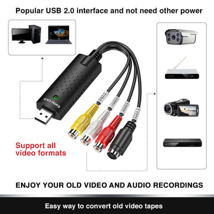 Verso Convertor Analog-Digital Stereo cu Intrări Video și USB, Ușor de Utilizat - Inovamarket